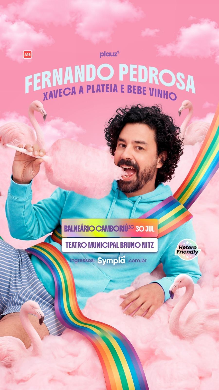 Teatro Bruno Nitz recebe comediante Fernando Pedrosa nesta quinta-feira