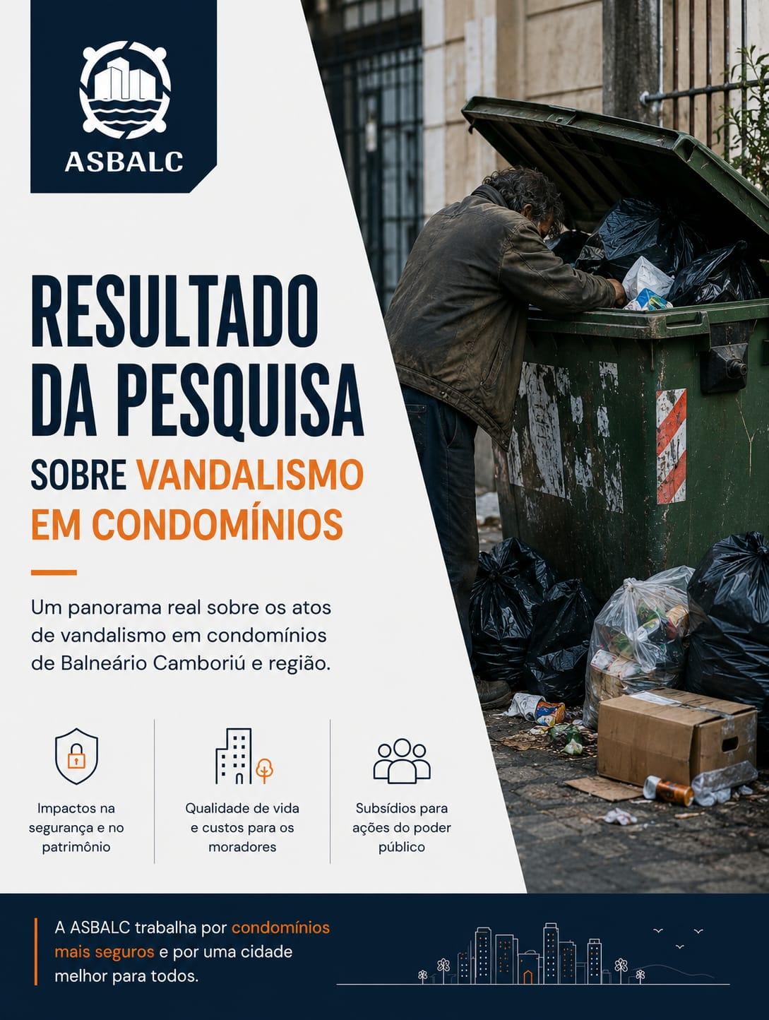 Vandalismo nas lixeiras dos condomínios de Balneário Camboriú
