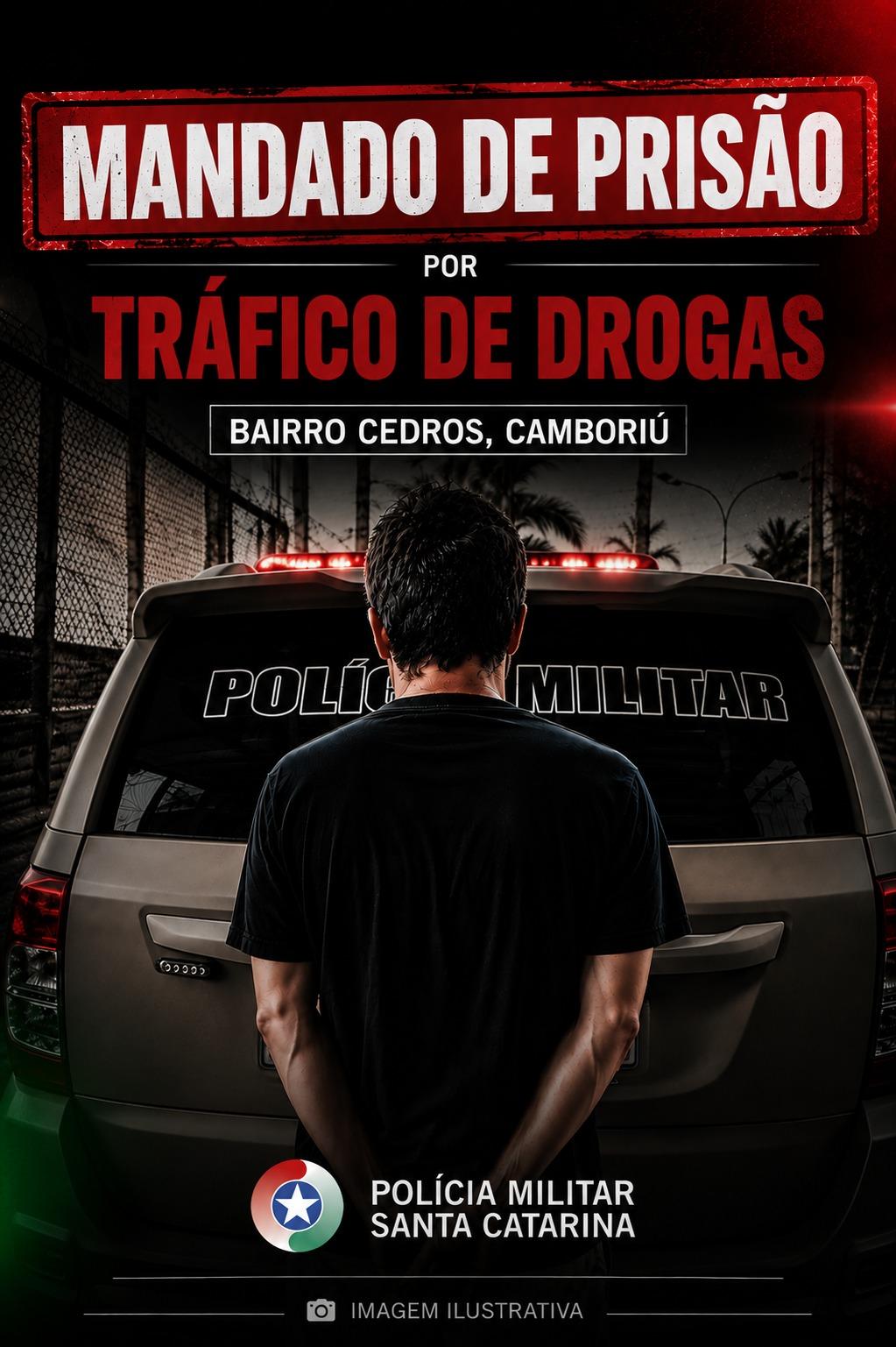 12º Batalhão prende homem procurado por tráfico de drogas em Camboriú
