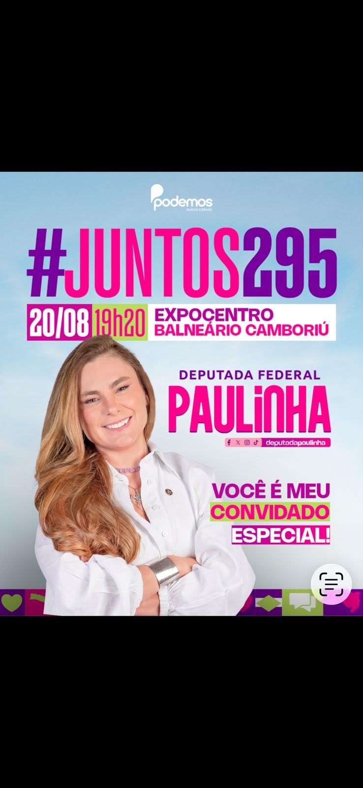 Deputada Paulinha lança candidatura a deputada federal no dia 20 de agosto