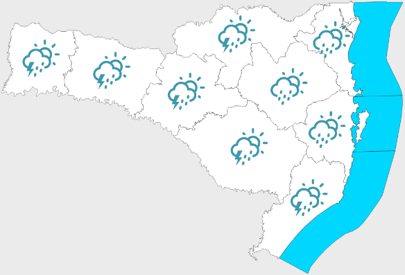 Início de semana com tardes mais quentes em Santa Catarina 