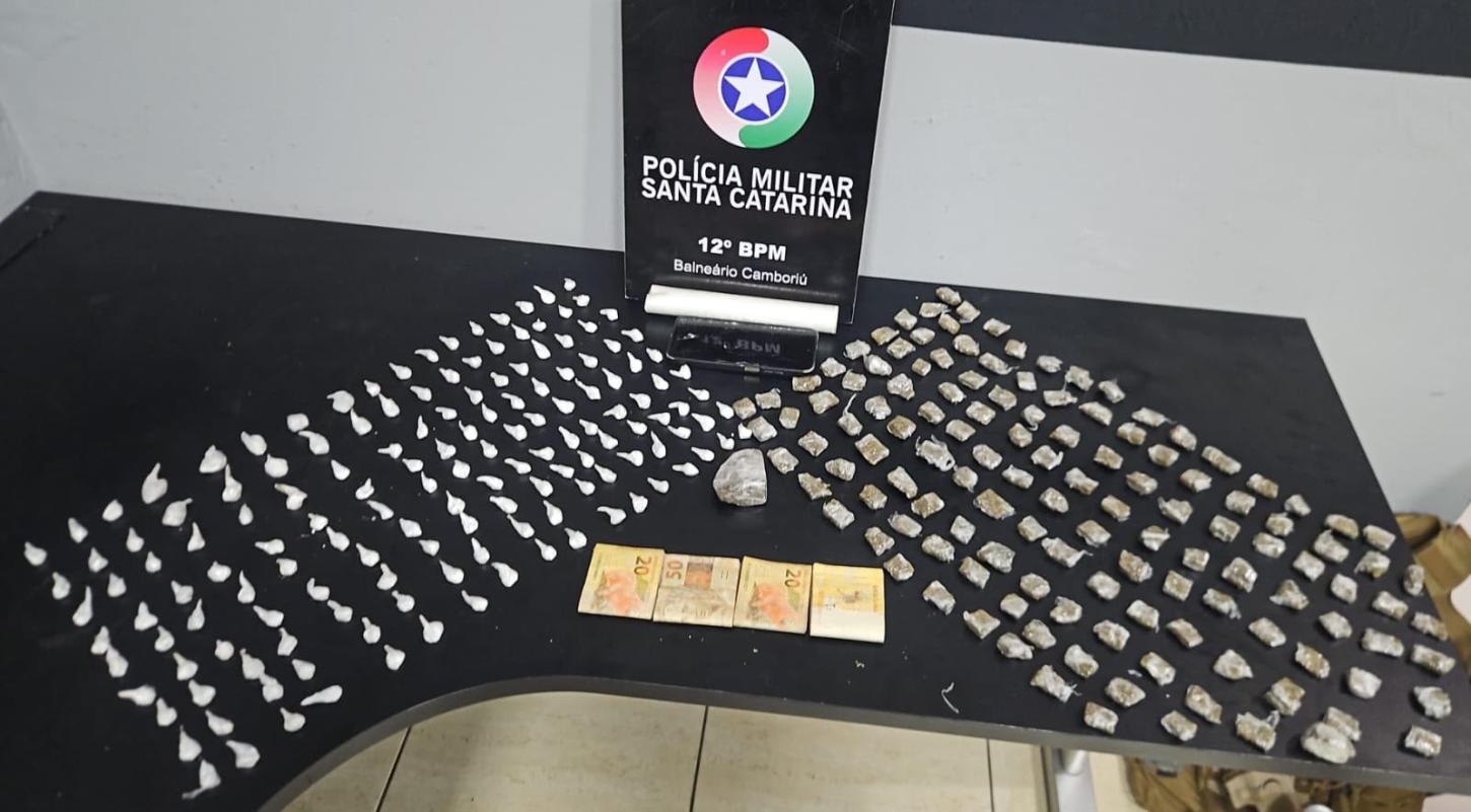Polícia Militar prende homem por tráfico de drogas em Camboriú