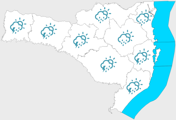 Risco de temporais nesta terça-feira em Santa Catarina