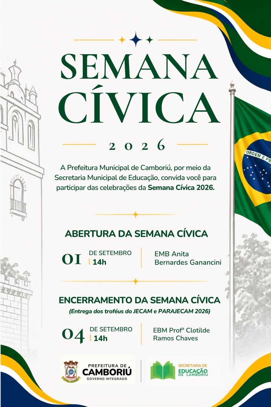 Camboriú promove a Semana Cívica 2026 e o tradicional Desfile de 7 de Setembro