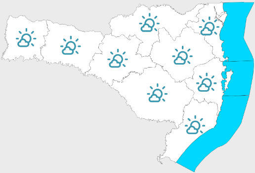 Quarta-feira ensolarada e fria em Santa Catarina