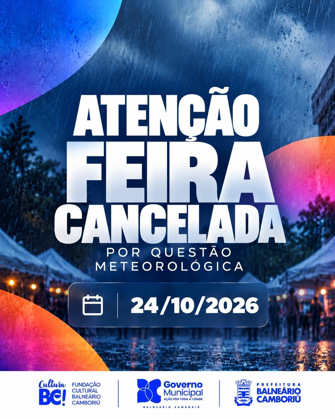 Feira da Cultura de Balneário Camboriú deste sábado (24) está cancelada