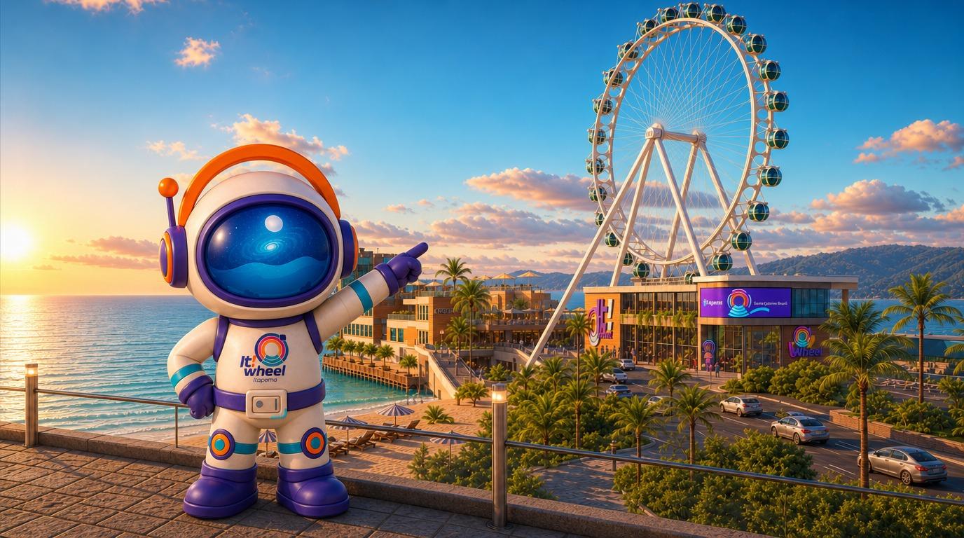 It! Wheel apresenta Astro Nik, o mascote e anfitrião da roda-gigante de Itapema