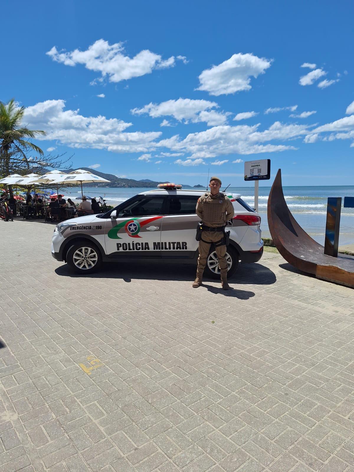 Policiais militares temporários reforçam o policiamento ostensivo e as ações preventivas em Itapema