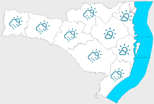 Quinta-feira com instabilidade e chuva em Santa Catarina