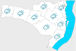 Semana de tempo instável e chuva frequente em Santa Catarina