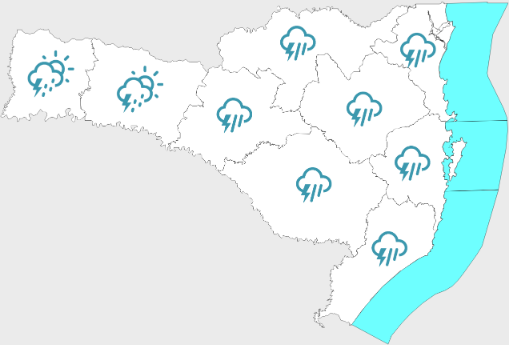 Sexta-feira com chuva e vento sul
