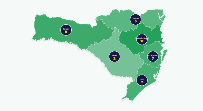 Vale do Itajaí amplia bancada na Assembleia Legislativa; Sul e Oeste perdem representantes na comparação com 2022.
