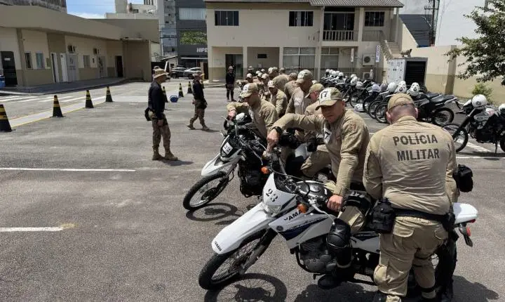 1º BPM de Itajaí sedia treinamento especializado em policiamento com motocicletas da PMSC