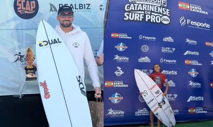 Atletas de Balneário Camboriú disputam etapa do Catarinense Profissional de Surf e conquistam pódio no Palmas Surf Festival