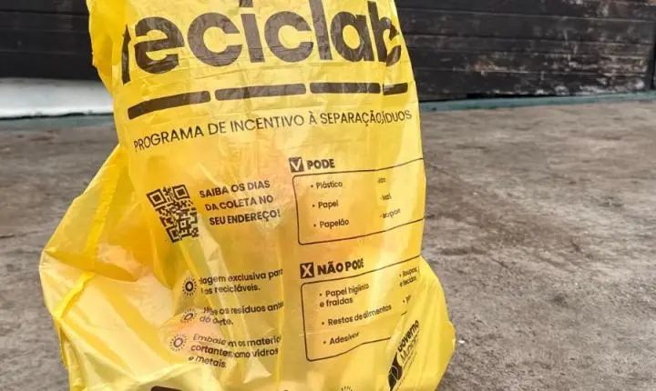 Balneário Camboriú amplia teste com sacos amarelos para coleta seletiva