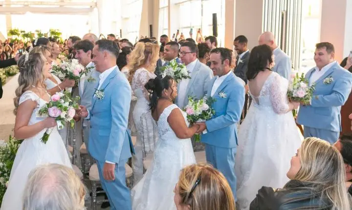 Casamento Coletivo 2026 celebra união de 62 casais nesta segunda-feira