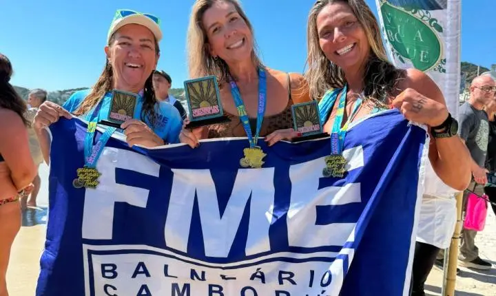 Equipe de natação de Balneário Camboriú se destaca e garante pódios na Travessia do Caraolho