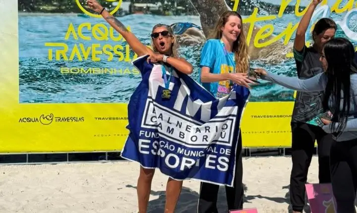 Equipe de natação de Balneário Camboriú se destaca e garante pódios na Travessia do Caraolho