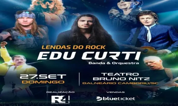 Espetáculo “Lendas do Rock” será apresentado no Teatro Bruno Nitz domingo