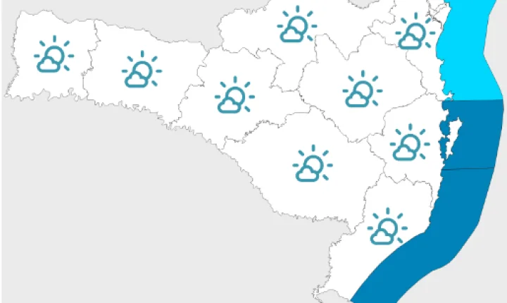 Fim da semana com sol, frio intenso e geada em Santa Catarina