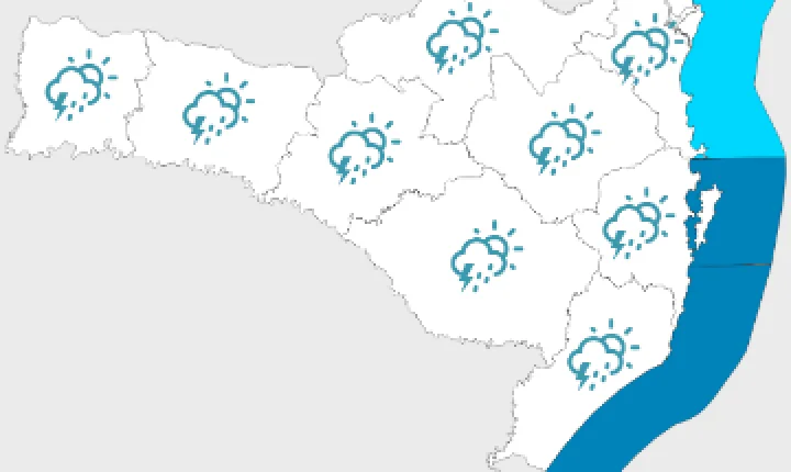 Final de semana nublado e chuva isolada