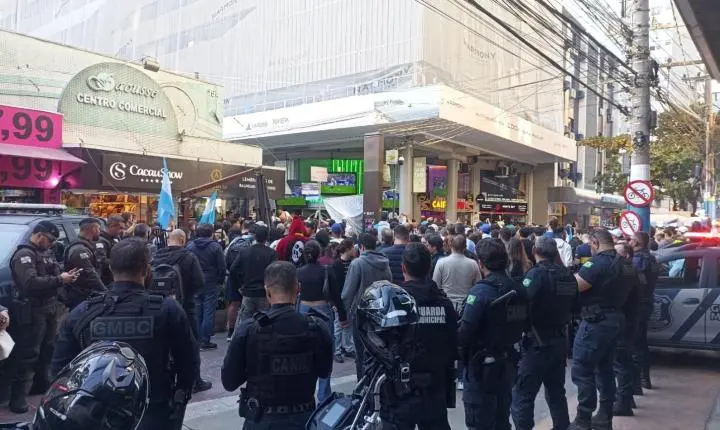 Guarda Municipal reforça segurança no Calçadão para transmissão da final da Copa do Mundo