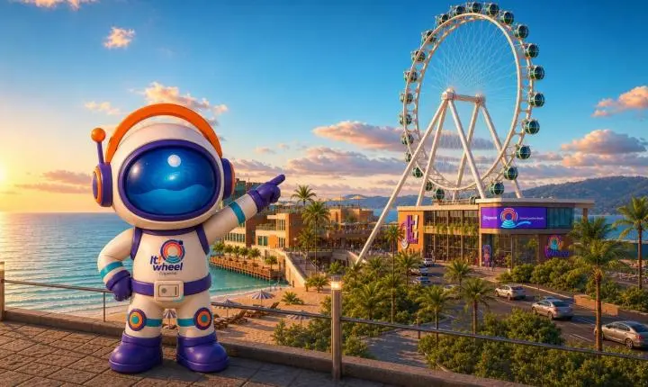 It! Wheel apresenta Astro Nik, o mascote e anfitrião da roda-gigante de Itapema