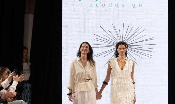 Marca catarinense transforma 200 quilos de excedentes têxteis em coleção apresentada na Semana de Moda de Milão