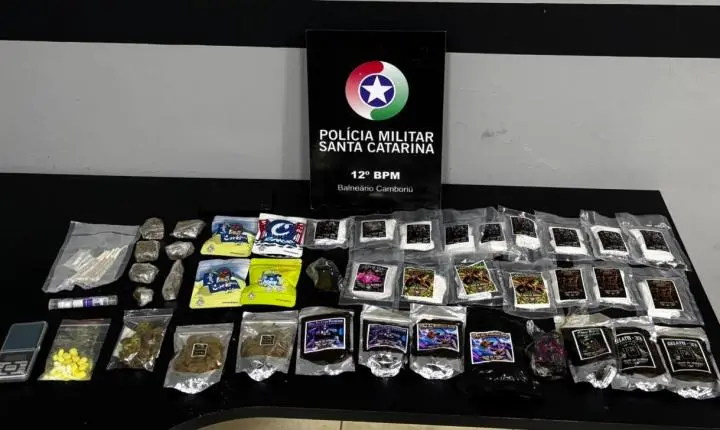 PM recaptura foragido e apreende mais de 2,3 kg de drogas em Balneário Camboriú