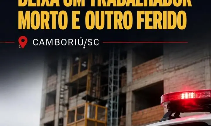 Queda de elevador de carga deixa um trabalhador morto e outro ferido em Camboriú 