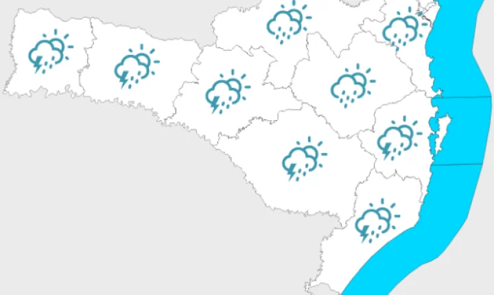 Risco de temporais nesta terça-feira em Santa Catarina