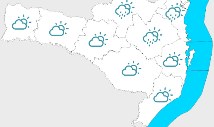 Sábado com mais nuvens no litoral de Santa Catarina 