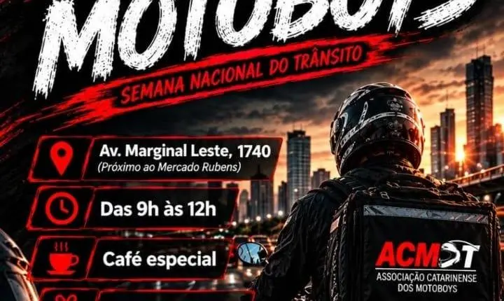Semana Nacional do Trânsito terá encontro voltado à valorização dos motoboys em Balneário Camboriú