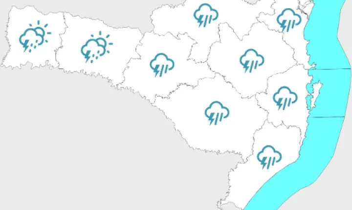 Sexta-feira com chuva e vento sul