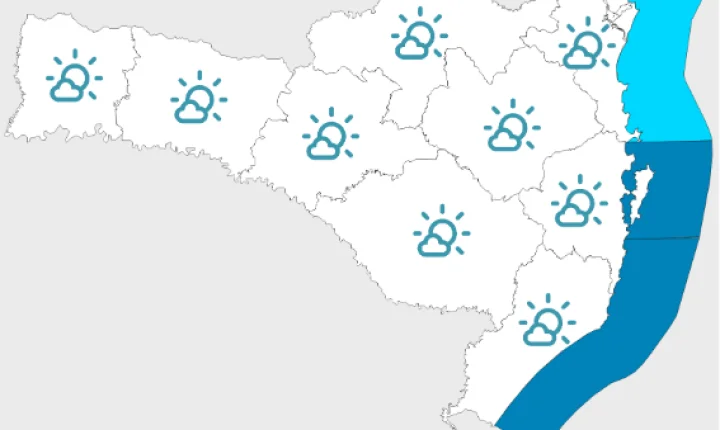 Sexta-feira de sol entre nuvens em Santa Catarina 