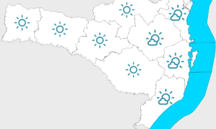 Sol e calor em Santa Catarina, com mudança no tempo a partir de domingo