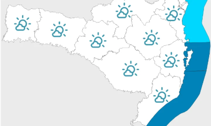 Sol e calor em Santa Catarina nos próximos dias