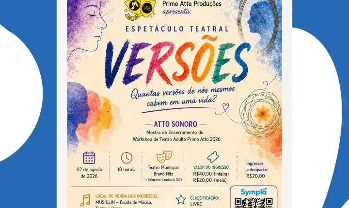 Teatro Bruno Nitz recebe espetáculo “Versões” neste domingo