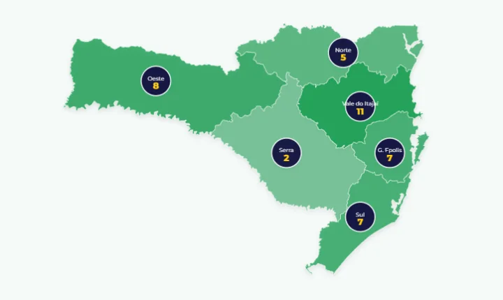 Vale do Itajaí amplia bancada na Assembleia Legislativa; Sul e Oeste perdem representantes na comparação com 2022.